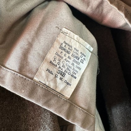Overcoat, wool, US 38R WW2