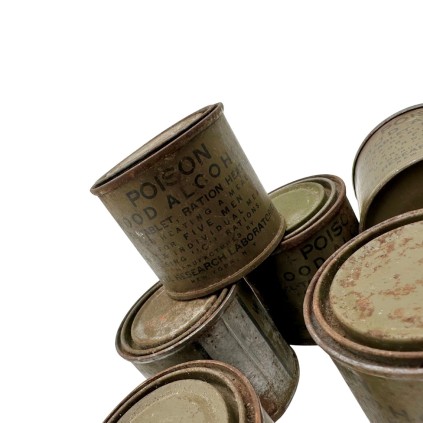 Boîte d'Alcool à Brûler Originale 5 Hommes US Army WWII – Rations C – État Neuf de Stock