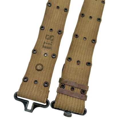 Ceinturon de Combat M-1936 Original US Army – Couleur OD3 – Équipement Individuel WWII
