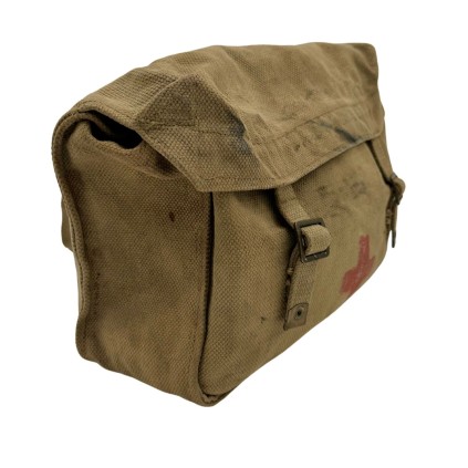 Sacoche Médicale Britannique "Shell Dressings" Originale WWII, Fabriquée par M.E. Co. 1942