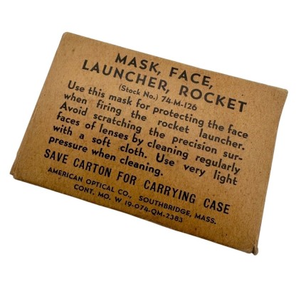 Masque de Protection Facial "MASK, FACE, LAUNCHER, ROCKET" (Bazooka) Original WWII – Stock No. 74-M-126