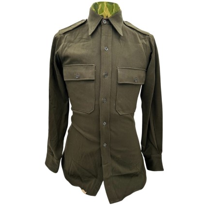 Chemise d'Officier US Army "Chocolat" (OD 51) Originale Seconde Guerre Mondiale