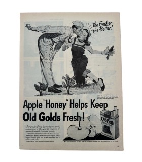 Publicité Originale OLD GOLD Cigarettes – Période Seconde Guerre Mondiale (Presse d'Époque)