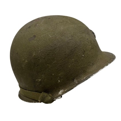 Coque de Casque USM1 Originale WWII – Pattes Mobiles – Grade Major Soudé – Jugulaire Tissu T1