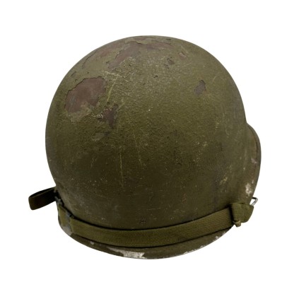 Coque de Casque USM1 Originale WWII – Pattes Mobiles – Grade Major Soudé – Jugulaire Tissu T1
