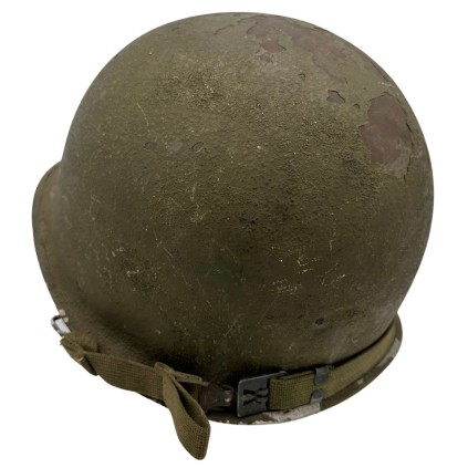 Coque de Casque USM1 Originale WWII – Pattes Mobiles – Grade Major Soudé – Jugulaire Tissu T1