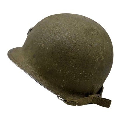 Coque de Casque USM1 Originale WWII – Pattes Mobiles – Grade Major Soudé – Jugulaire Tissu T1