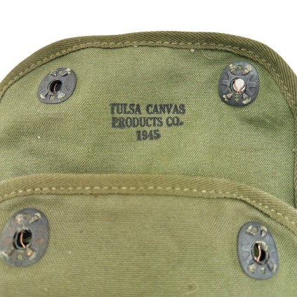 Porte-Grenades 3 Compartiments US Army Original WWII – TULSA CANVAS PRODUCTS CO 1945 – Toile OD7