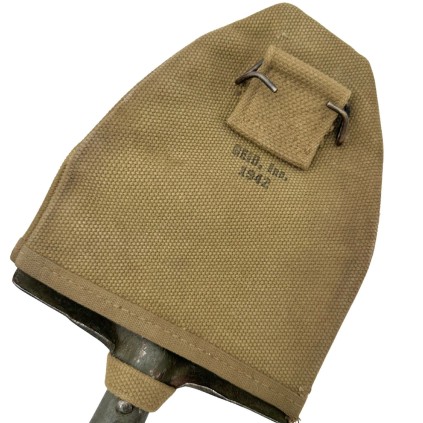 Pelle US (Shovel) US Army Modèle M-1910 (Manche en T) – Housse GEIB Inc. – Datée 1942