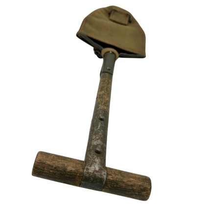 Pelle US (Shovel) US Army Modèle M-1910 (Manche en T) – Housse GEIB Inc. – Datée 1942