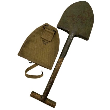 Pelle US (Shovel) US Army Modèle M-1910 (Manche en T) – Housse GEIB Inc. – Datée 1942