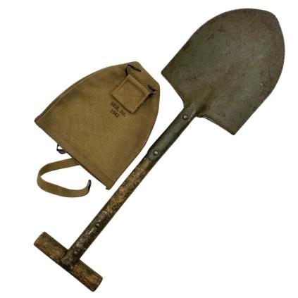 Pelle US (Shovel) US Army Modèle M-1910 (Manche en T) – Housse GEIB Inc. – Datée 1942