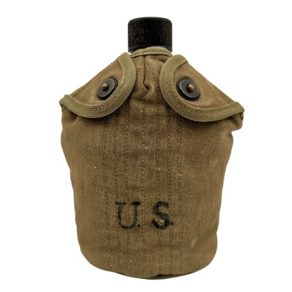Ensemble Gourde US Army Original WWII – Bidon & Quart AGM Co 1945 – État Parfait