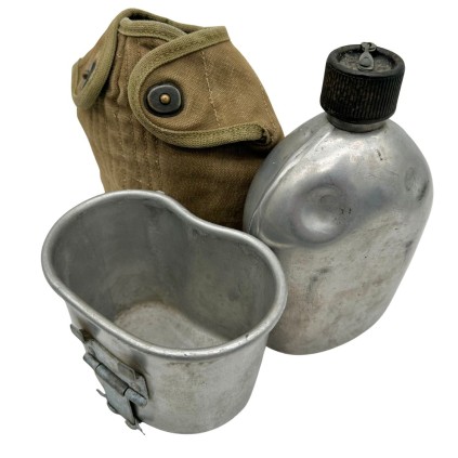 Ensemble Gourde US Army Original WWII – Bidon & Quart AGM Co 1945 – État Parfait