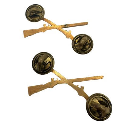 Insignes de Col (Collar Insignia) US Army – Fusils Croisés (Infanterie) – Modèle Officier WWII