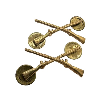 Insignes de Col (Collar Insignia) US Army – Fusils Croisés (Infanterie) – Modèle Officier WWII