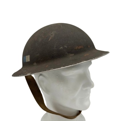 Casque Britannique Mk II Original WWII – Royal Corps of Signals – Double Marquage Tactique Bleu/Blanc