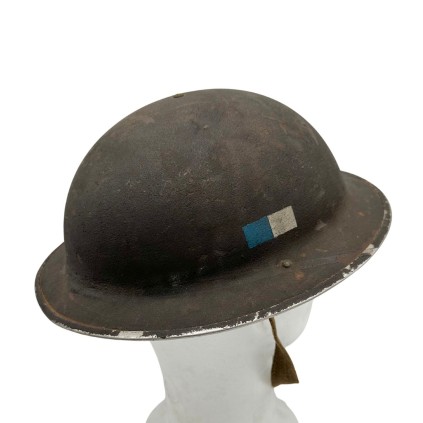 Casque Britannique Mk II Original WWII – Royal Corps of Signals – Double Marquage Tactique Bleu/Blanc