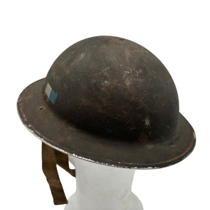 Casque Britannique Mk II Original WWII – Royal Corps of Signals – Double Marquage Tactique Bleu/Blanc