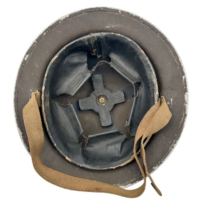 Casque Britannique Mk II Original WWII – Royal Corps of Signals – Double Marquage Tactique Bleu/Blanc
