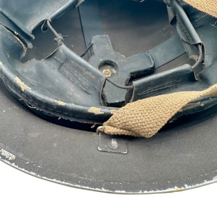 Casque Britannique Mk II Original WWII – Royal Corps of Signals – Double Marquage Tactique Bleu/Blanc