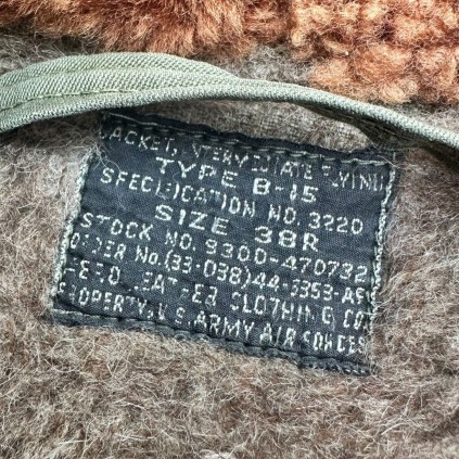 Superbe Blouson de Vol (Jacket Intermediate Flying) Type B-15 US Army Air Force (USAAF) Original WWII