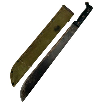 Machette Réglementaire US Army Originale WWII – Fabricant TRUETEMPER – Datée 1944 – Avec Fourreau 1945