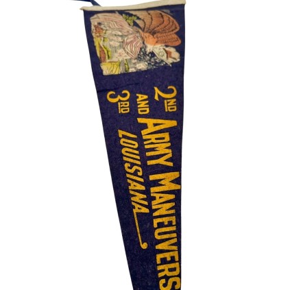 Fanion Commémoratif US Army – 2nd & 3rd Army Maneuvers (Louisiane) – Période 1941 (WWII Précoce)