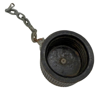 Bouchon de Gourde US Army Original WWII – Bakélite Noire – Avec Chaînette – Daté 1943