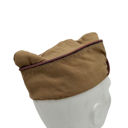 Calot de Sortie (Garrison Cap) US Army Air Forces – Tissu Chino – Piping Bleu/Orange – Fabrication Tailleur – Taille 7