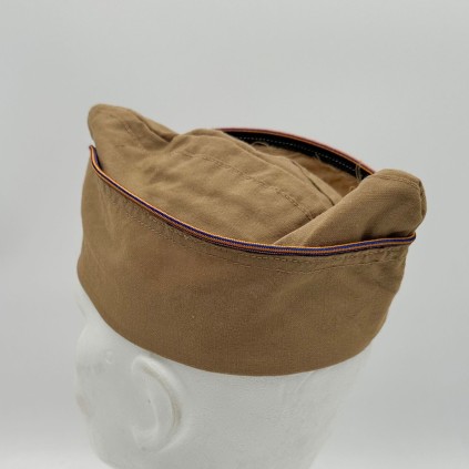 Calot de Sortie (Garrison Cap) US Army Air Forces – Tissu Chino – Piping Bleu/Orange – Fabrication Tailleur – Taille 7