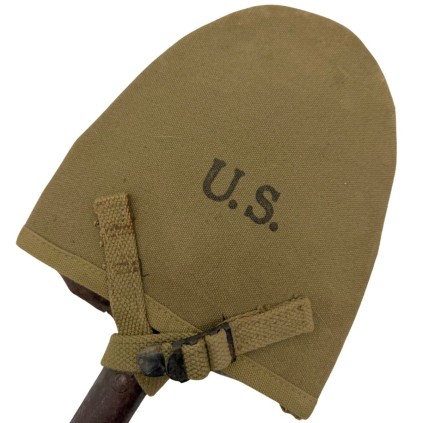 Pelle US (Shovel) US Army Modèle M-1910 (Manche en T) – Housse  B.B.S Co. – Datée 1943