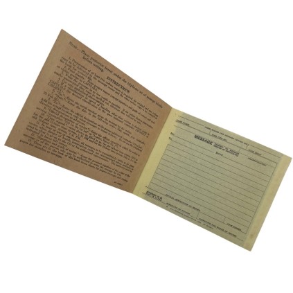 Message Book M-210-A Signal Corps - Complet 1942/1943