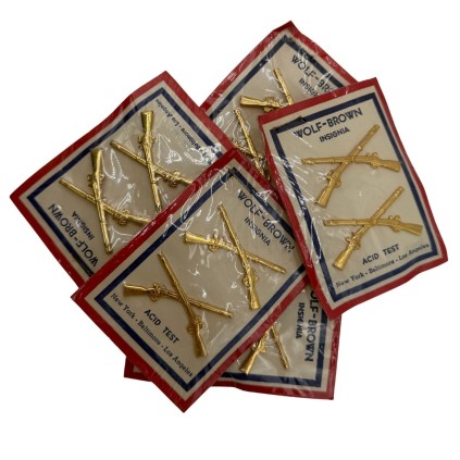 Insignes de Col Officier Infanterie - WOLF-BROWN - État NOS