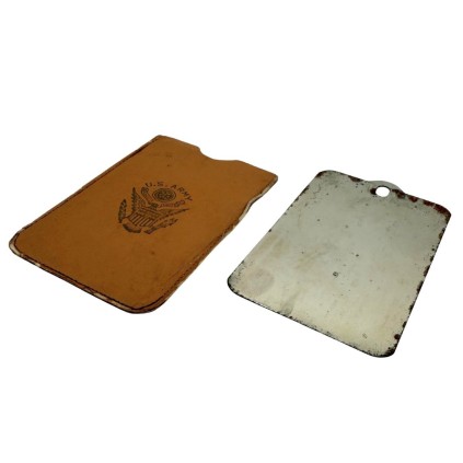 Miroir de poche US Army - Étui cuir gravé - Achat PX
