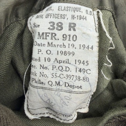 Veste de sortie Classe A Officier US Army - OD51 - WW2