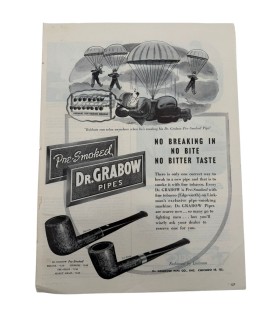 Publicité originale WWII - Pipes Dr. Grabow - Thème Parachutiste