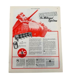 Publicité d'époque AC Spark Plug – Tanks Sherman – WWII