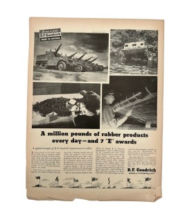 Publicité d'époque B.F. Goodrich – "A million pounds of rubber" – WWII