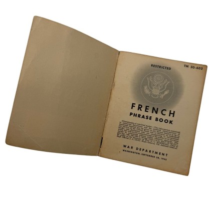 French Phrase Book TM 30-602 – Septembre 1943