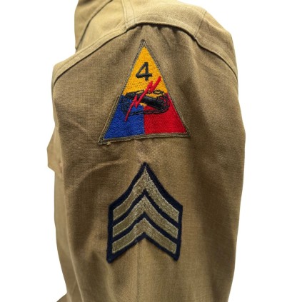 Chemise Moutarde US M37 - Sergent 4th Armored Division - WW2