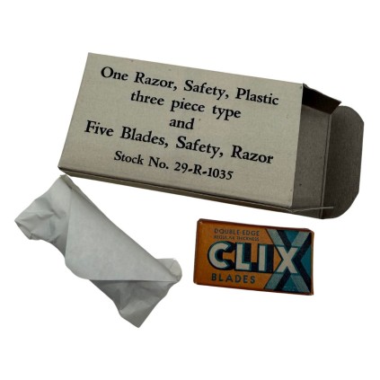 Set de Rasage "Clix" - Rasoir de Sécurité Plastique et Lames - Reproduction WW2