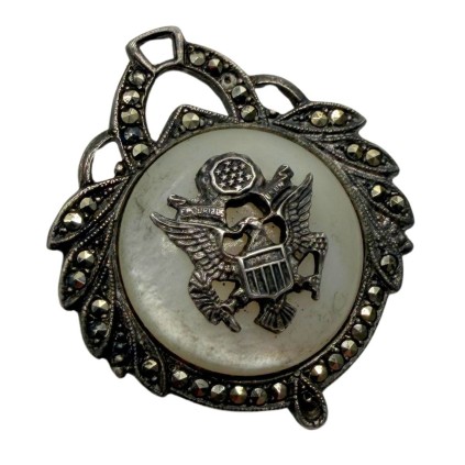 Broche "Sweetheart" US – Insigne Army – Argent Sterling et Marcassites