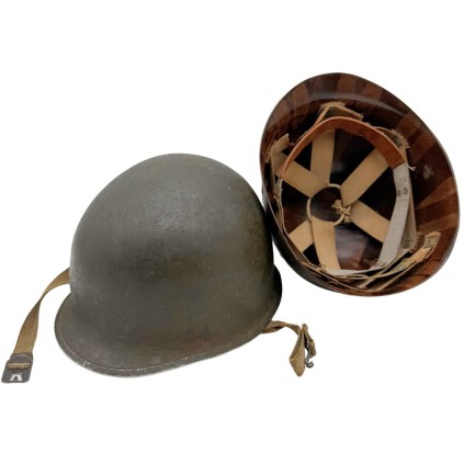 Casque US M1 – Coque Schlueter – Liner Westinghouse Rayonne – Nominatif