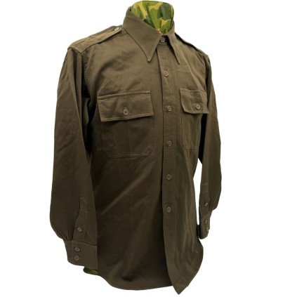 Chemise Officier "Chocolat" – West Point Gabardine – Grande Taille