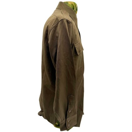 Chemise Officier "Chocolat" – West Point Gabardine – Grande Taille