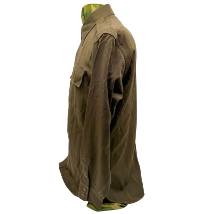 Chemise Officier "Chocolat" – West Point Gabardine – Grande Taille