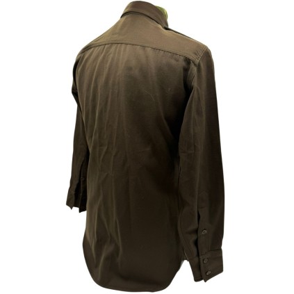 Chemise Officier "Chocolat" – Gabardine Virgin Wool – 3 Overseas Bars