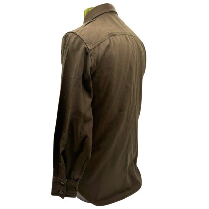 Chemise Officier "Chocolat" – Gabardine Virgin Wool – 3 Overseas Bars