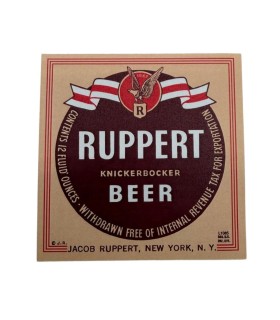 Reproduction Étiquette de Bière Ruppert Knickerbocker – US WW2